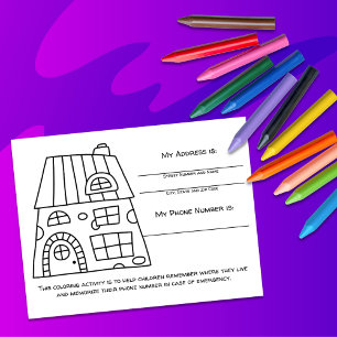 Postale Carte d'activité pour enseigner les informations d