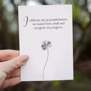 Postale Carte d'Affirmation Personnalisable Floral Minimal