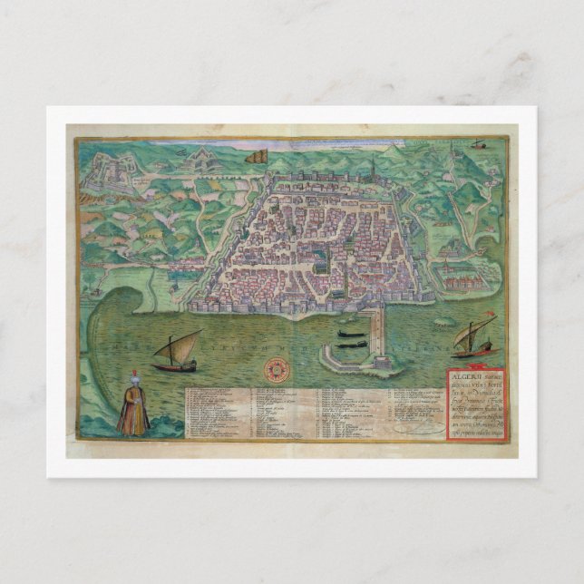 Postale Carte d'Alger, de Civitates Orbis Terrarum par (Devant)
