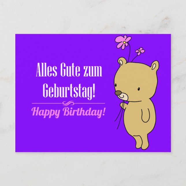 Postale Carte d'anniversaire allemande (Devant)