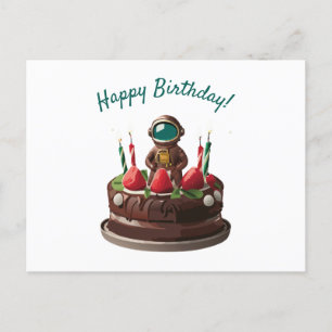 Postale Carte d'anniversaire Astronaute au chocolat
