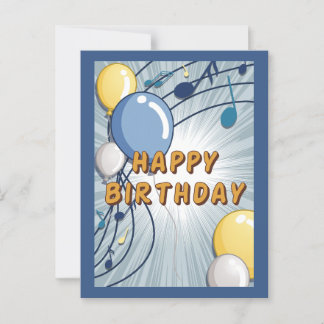 Postale Carte d'anniversaire bleu et jaune