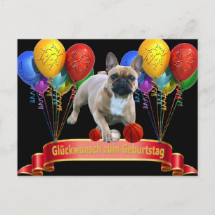 Postale Carte d'anniversaire Bouledogue français Carte pos