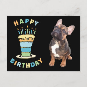 Postale Carte d'anniversaire Bouledogue français Carte pos