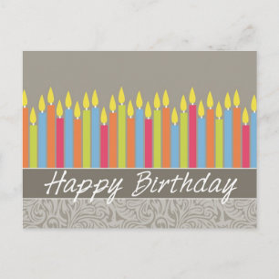 Postale Carte d'anniversaire de bureau avec bougies
