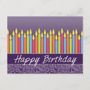 Postale Carte d'anniversaire de bureau avec bougies