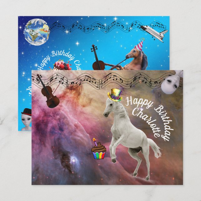 Postale Carte d'anniversaire de Charlotte (Devant / Derrière)