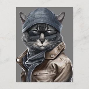 Postale Carte d'anniversaire de chat classique pour lui