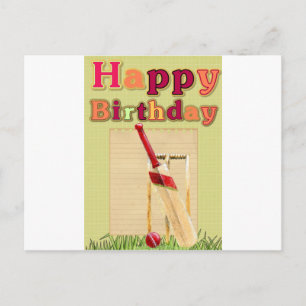 Postale Carte d'anniversaire de cricket