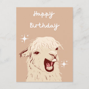Postale Carte d'anniversaire de lama