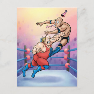 Postale Carte d'anniversaire de lutte professionnelle