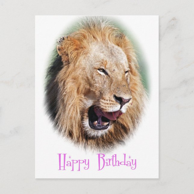 Postale Carte d'anniversaire de Smile lion (Devant)