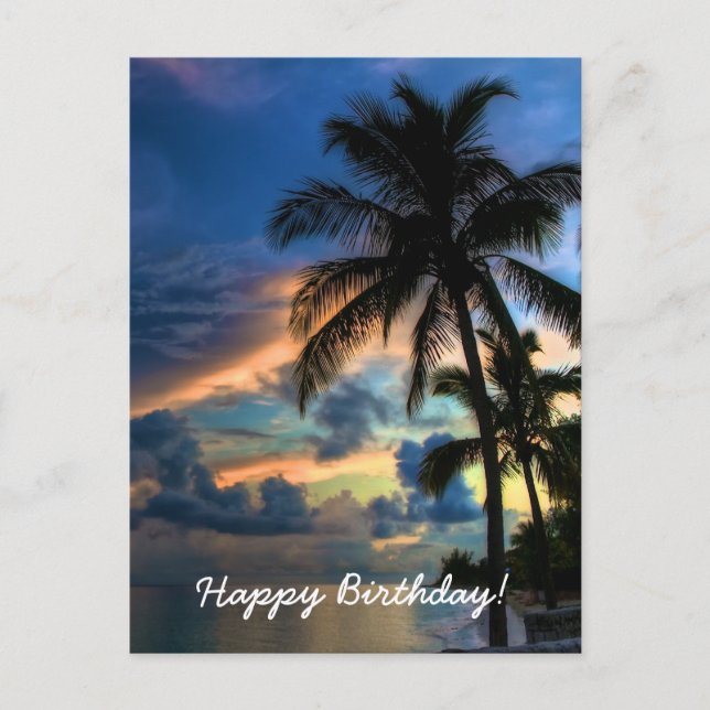 Postale Carte d'anniversaire du paradis tropical (Devant)