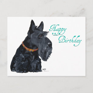 Postale Carte d'anniversaire écossaise Terrier