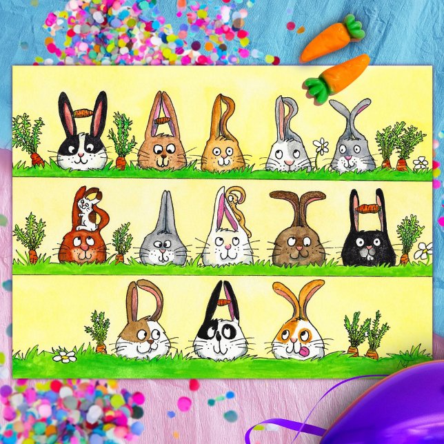 Postale Carte d'anniversaire Fun Bunnies (Créateur téléchargé)