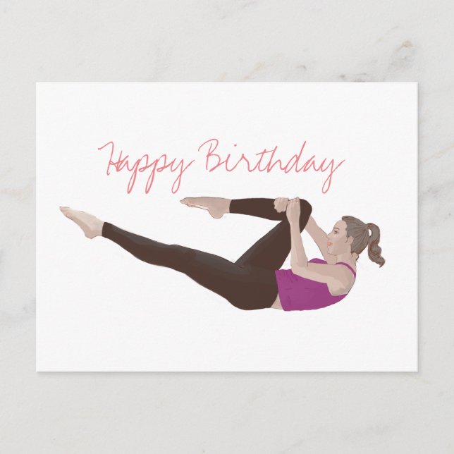 Postale Carte d'anniversaire Pilates (Devant)