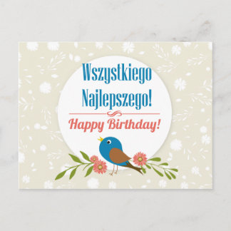 Postale Carte d'anniversaire polonaise