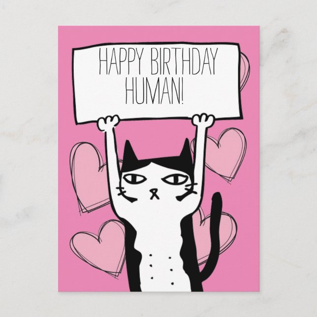 Postale Carte d'anniversaire pour chat (Devant)