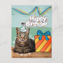 Carte d'anniversaire pour chat
