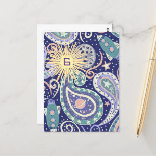 Postale Carte d'anniversaire Retro Space Galaxy