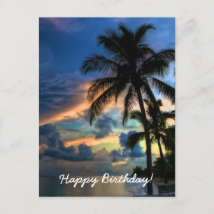 Postale Carte d'anniversaire Tropical Sunset Paradise