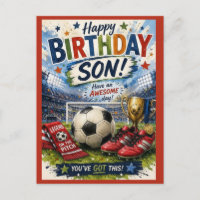 carte d'anniversaire vibrante sur le thème du foot