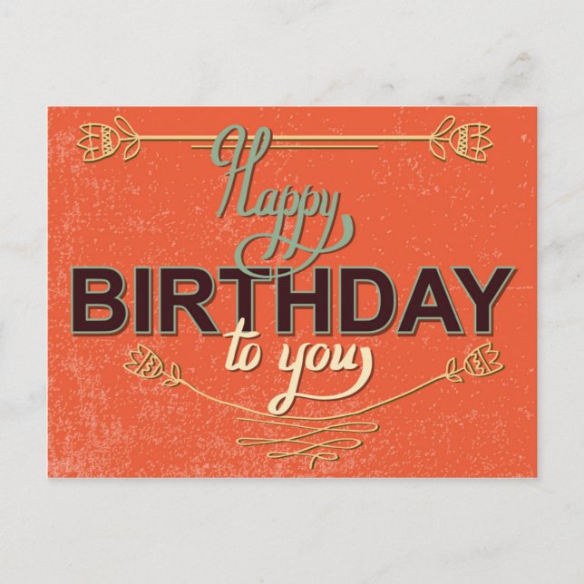 Postale Carte d'anniversaire vintage #6 (Devant)