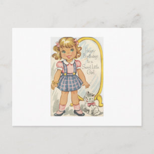 Postale Carte d'anniversaire vintage Sweet Girl