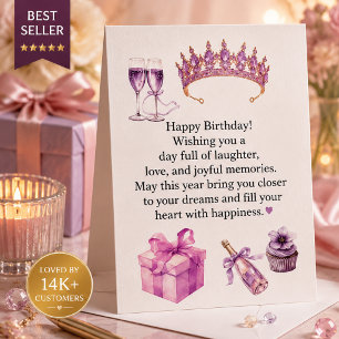 Postale Carte d'anniversaire violette de luxe pour femmes