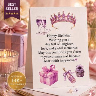 Postale Carte d'anniversaire violette de luxe pour femmes