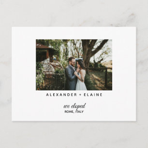 Postale Carte d'annonce de mariage simple et moderne pour