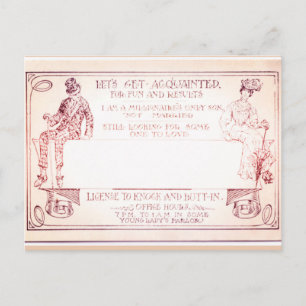 Postale Carte d'appel victorienne millionnaire