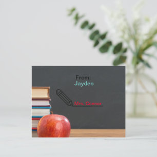 Postale Carte d'appréciation pour les enseignants de la re
