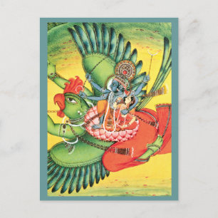 Postale Carte d'art Blue Vishnu Hindu God