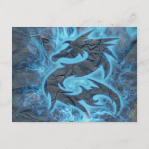 Postale Carte d'art de la flamme de dragon de fantasy myst