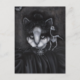 Postale Carte d'art gothique victorienne Squelette Oiseau