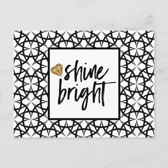 Postale Carte d'art moderne Black White Gold (Devant)