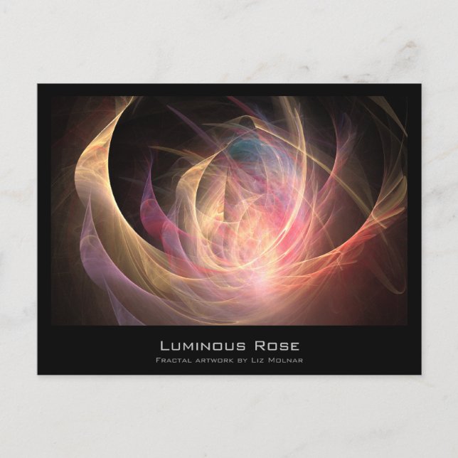 Postale Carte d'artiste fractée Rose lumineux (Devant)