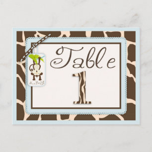 Postale Carte de Baby shower Safari Monkey Poster de anima