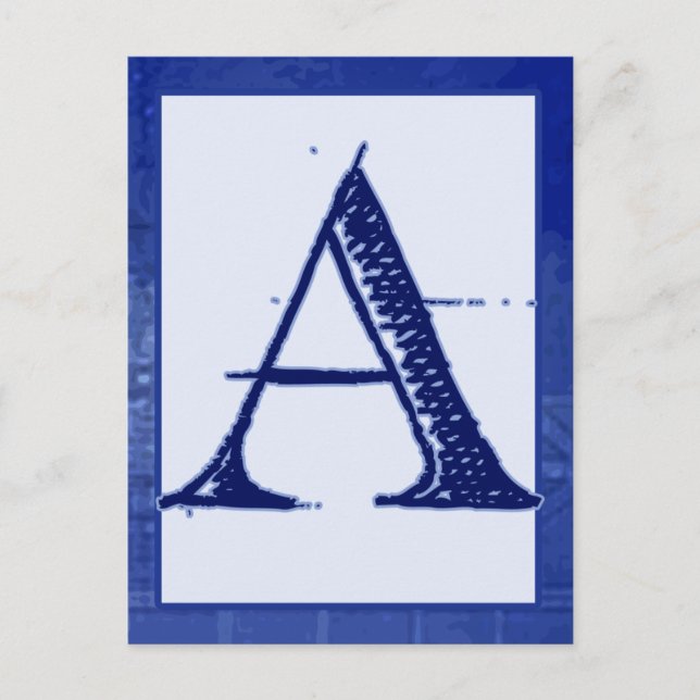 Postale Carte de bannière de typographie de la lettre "A" (Devant)