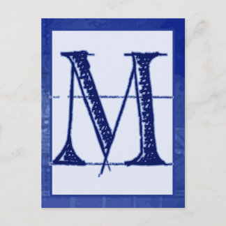 Postale Carte de bannière de typographie de la lettre "M"