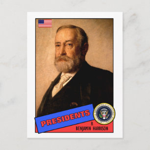 Postale Carte de base-ball Benjamin Harrison