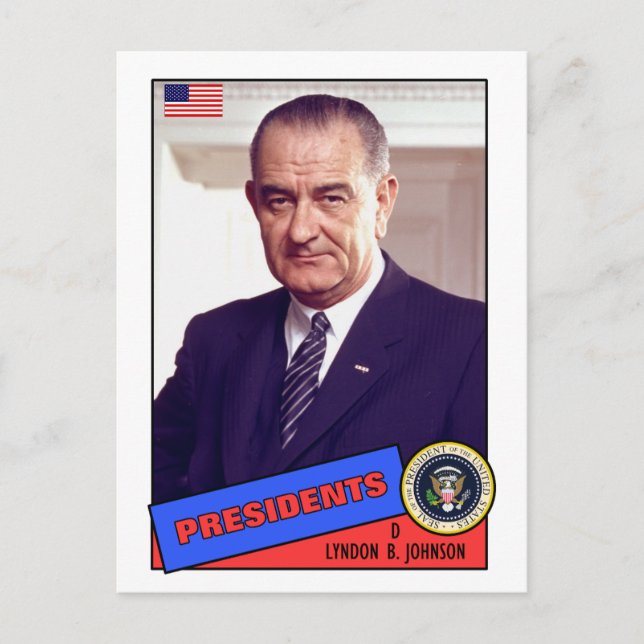 Postale Carte de baseball Lyndon B. Johnson (Devant)