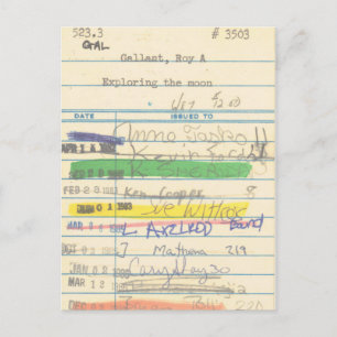 Postale Carte de bibliothèque 3503 explorant la lune