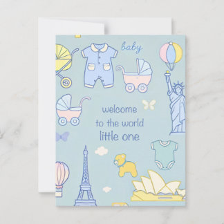 Postale Carte de bienvenue pour bébé nouveau-né / Carte po
