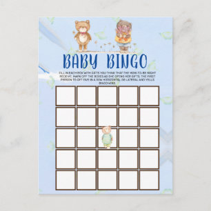 Postale Carte de Bingo de Baby shower de l'ours en peluche