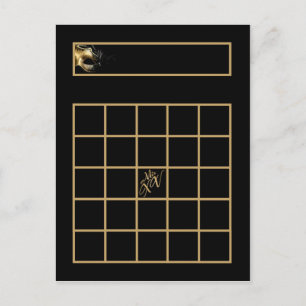 Postale Carte de Bingo écrite Mis XV Gold Noir