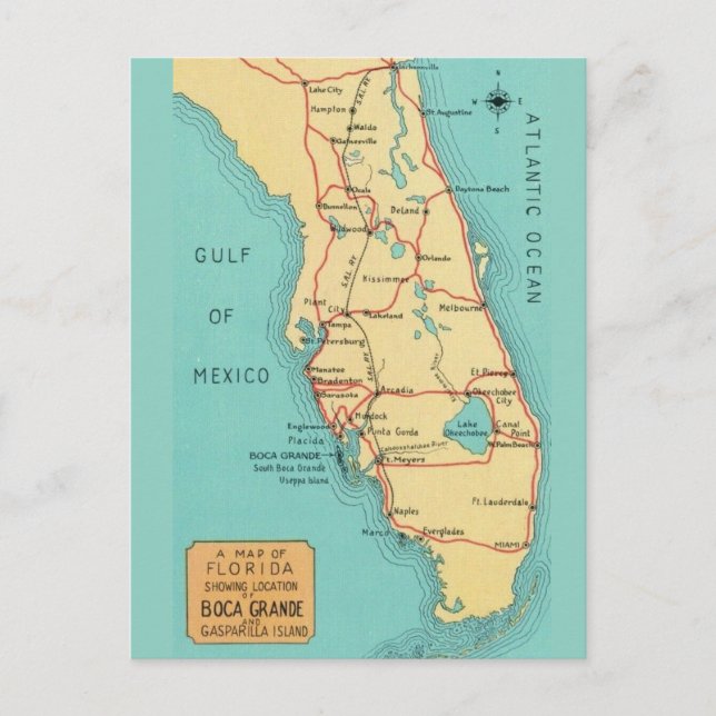 Postale  Carte de Boca Grande Useppa Island Floride  (Devant)