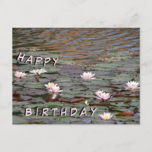 Postale Carte de Bonne Fête avec de Beaux Nénuphars
