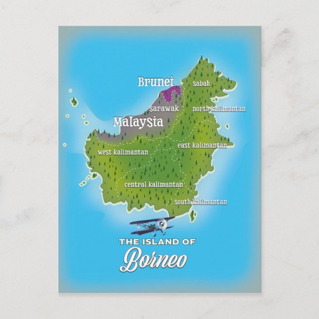 Postale Carte de Bornéo (Devant)